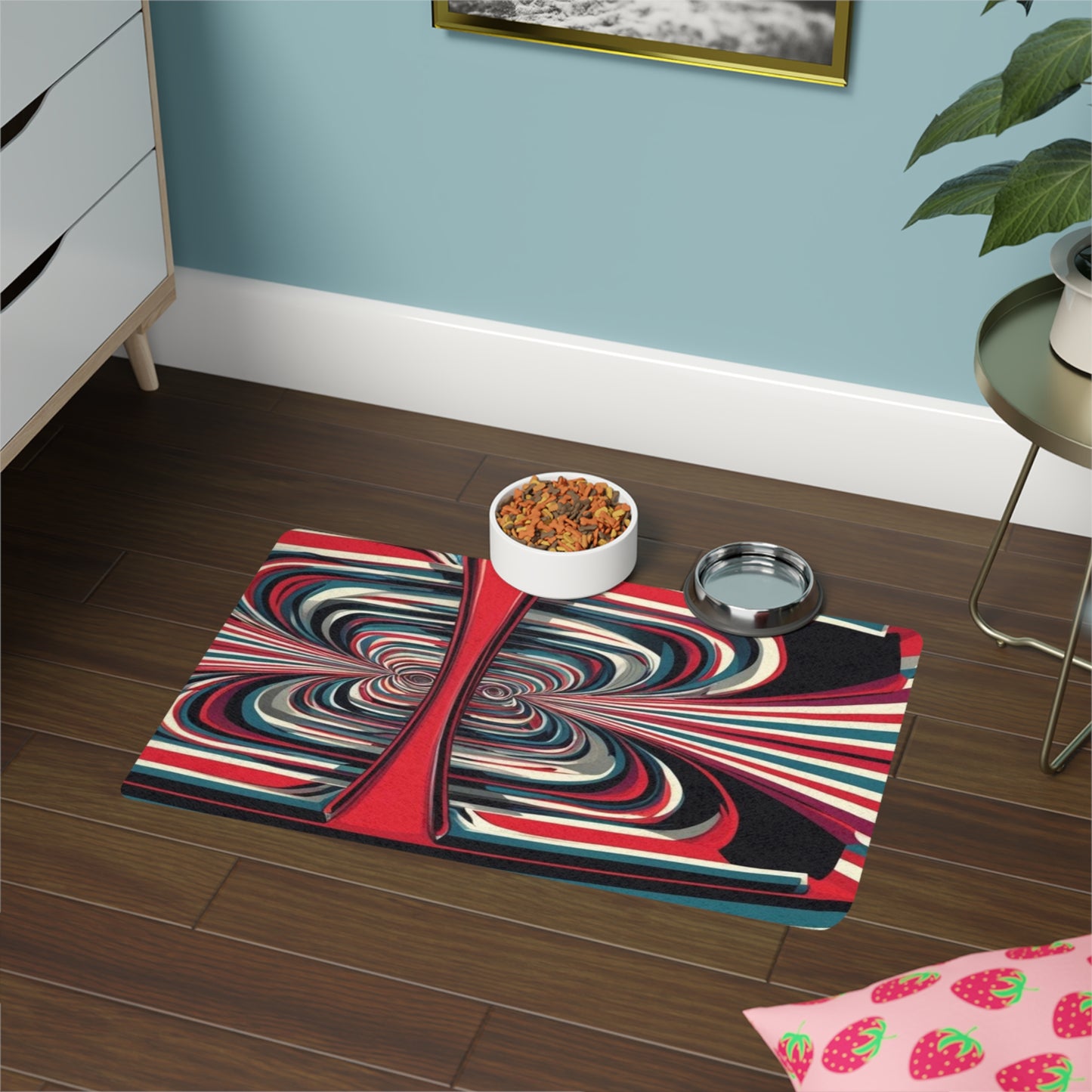 Pet Food Mat (12x18) - Optical Illusion