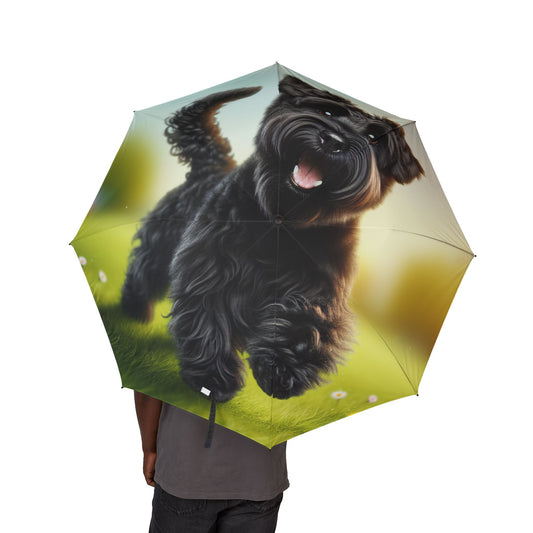 Russian Black Terrier Semi-Automatic Foldable Umbrella