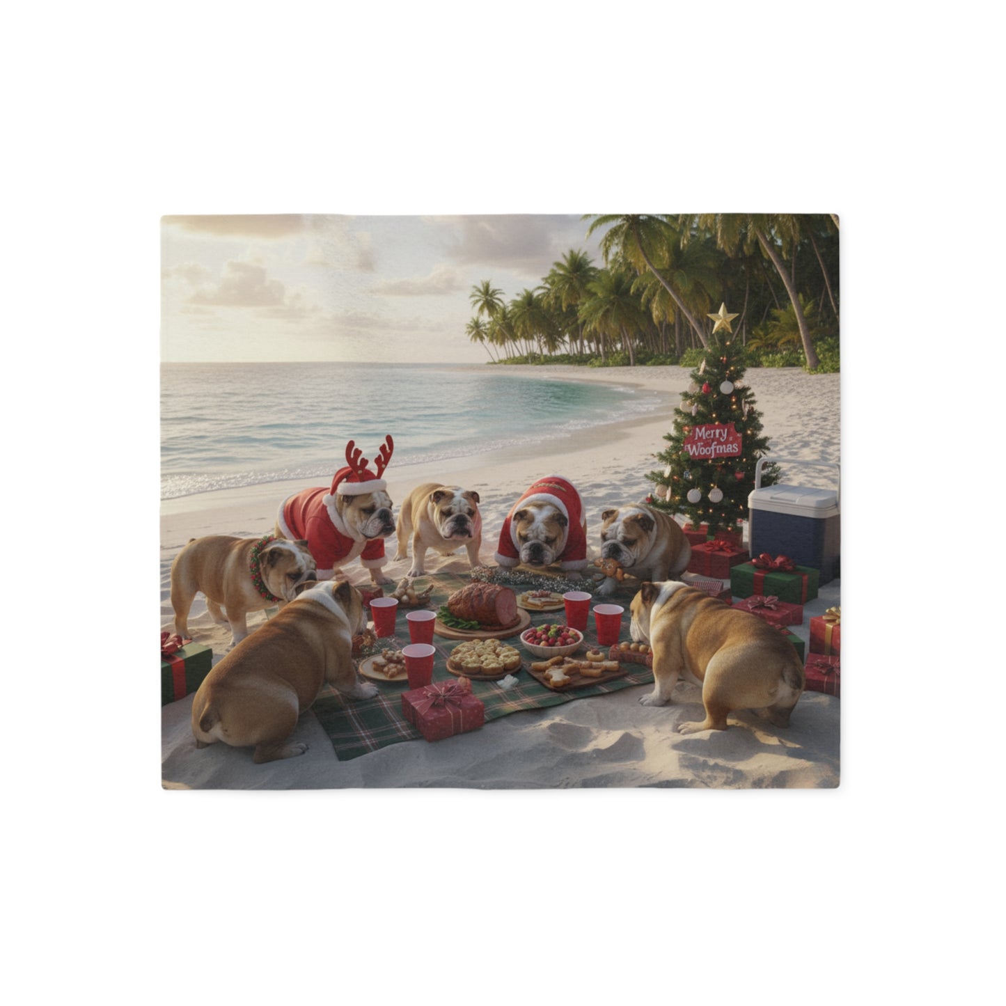 Bulldogs Beach Holiday Picnic Blanket