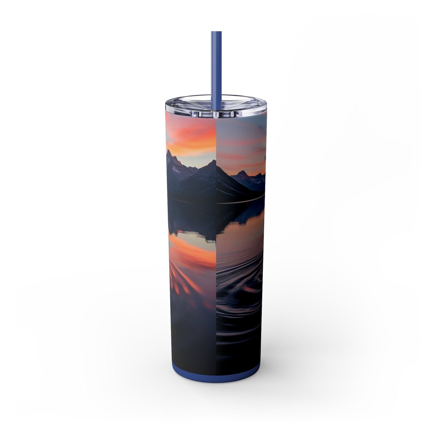 Ripple in a Mountain Lake Skinny Tumbler with Straw, 20oz