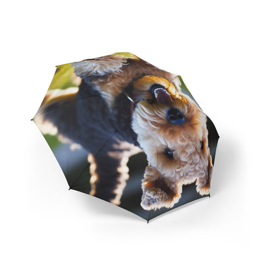 Lakeland Terrier Semi-Automatic Foldable Umbrella
