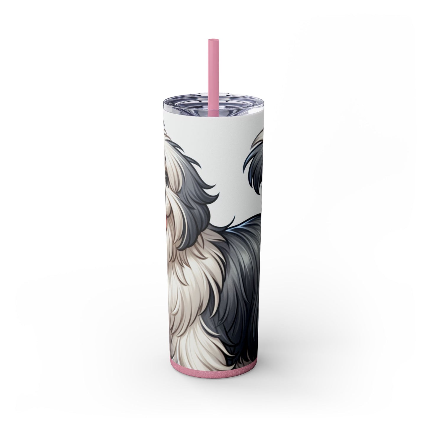 Old English Sheepdog Tumbler with Straw, 20oz