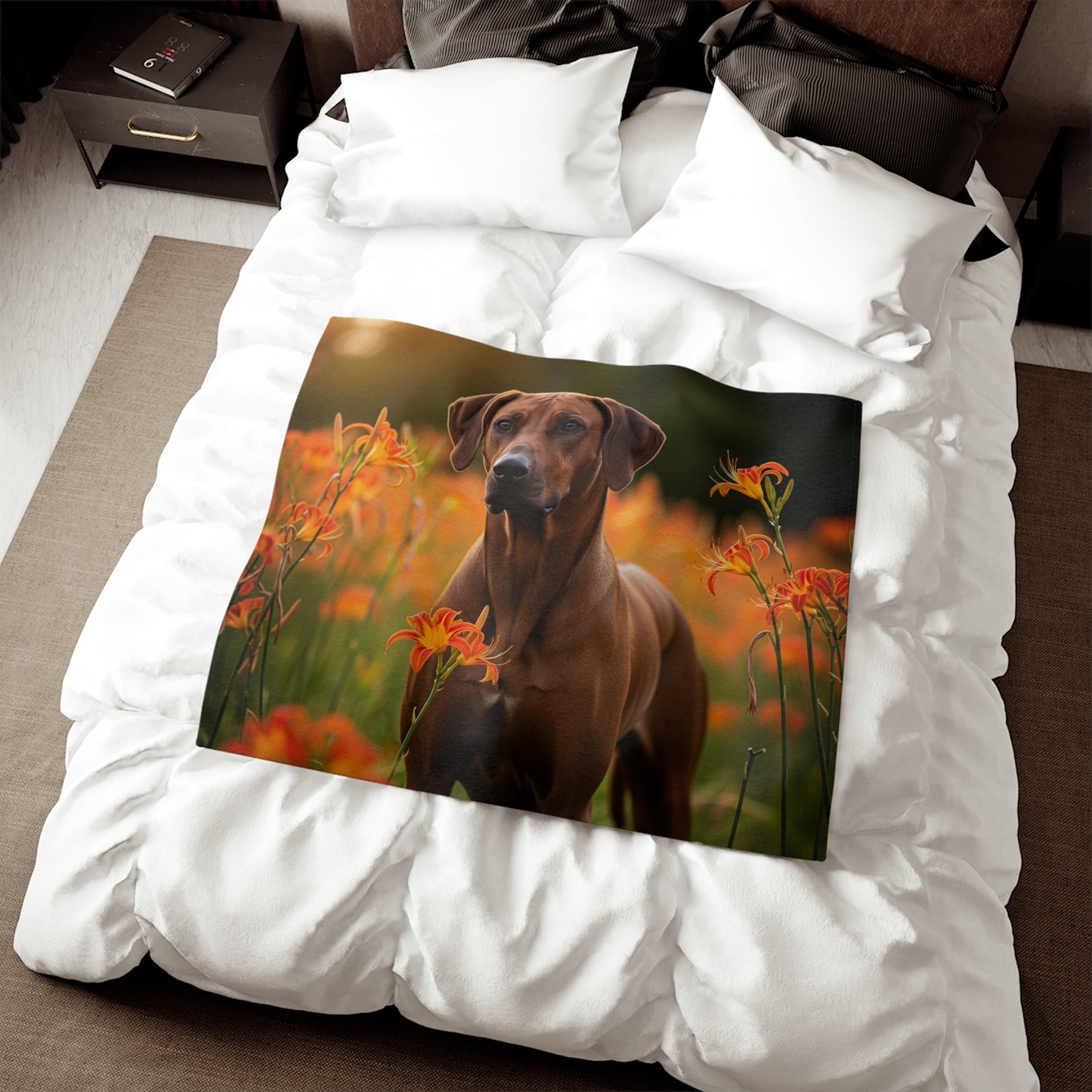 Manta tipo sudadera con capucha para perro cresta de Rodesia