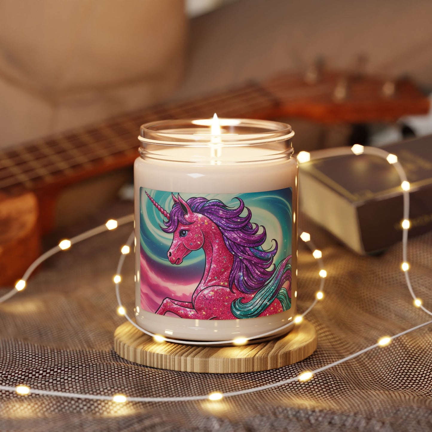 Glittery Psychedelic Unicorn- Scented Soy Candle, 9oz