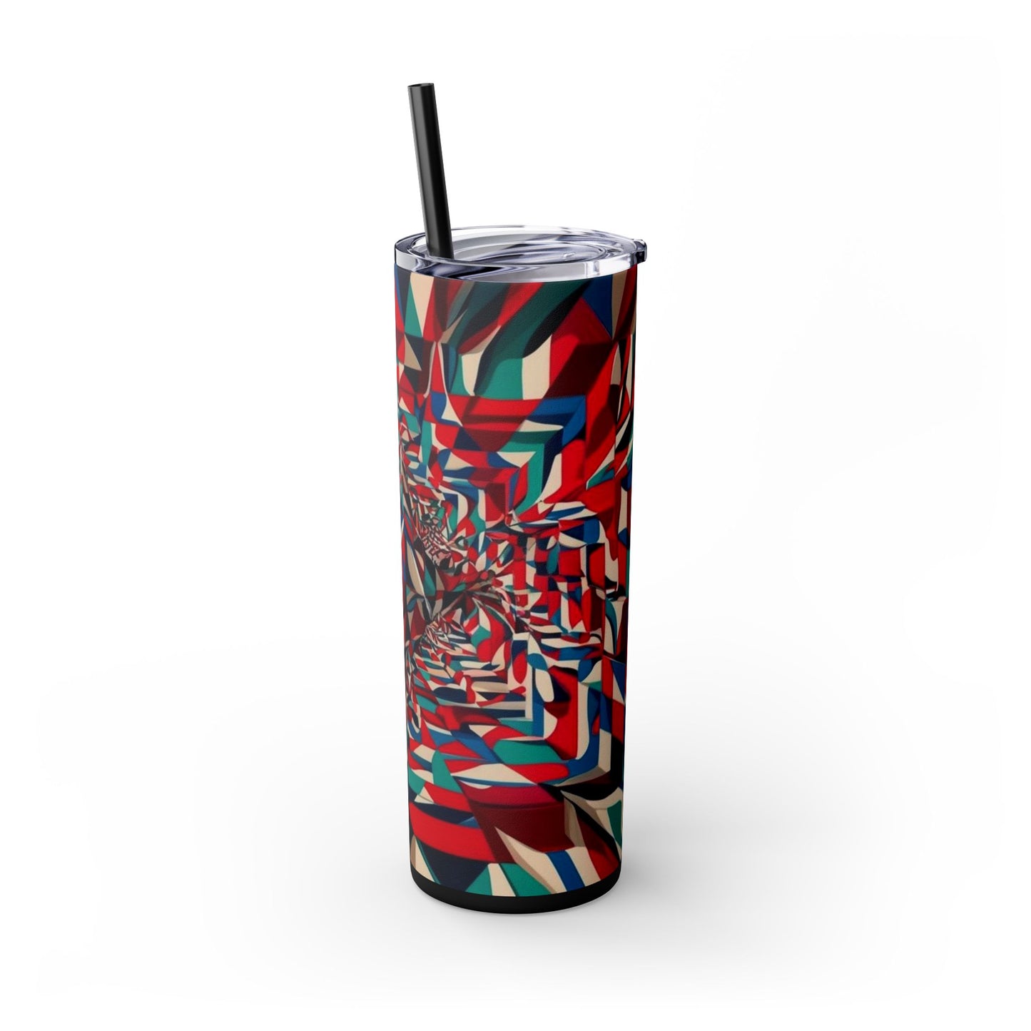 Optical Illusion Skinny Tumbler with Straw, 20oz