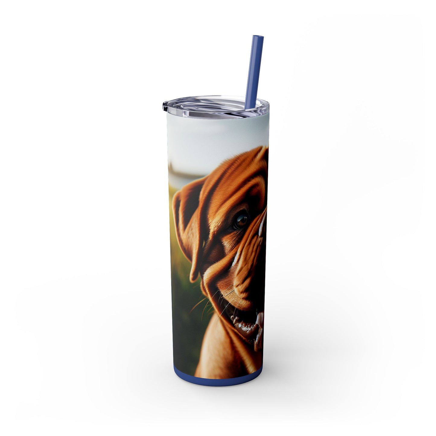 Dogue de Bordeaux Skinny Tumbler with Straw, 20oz