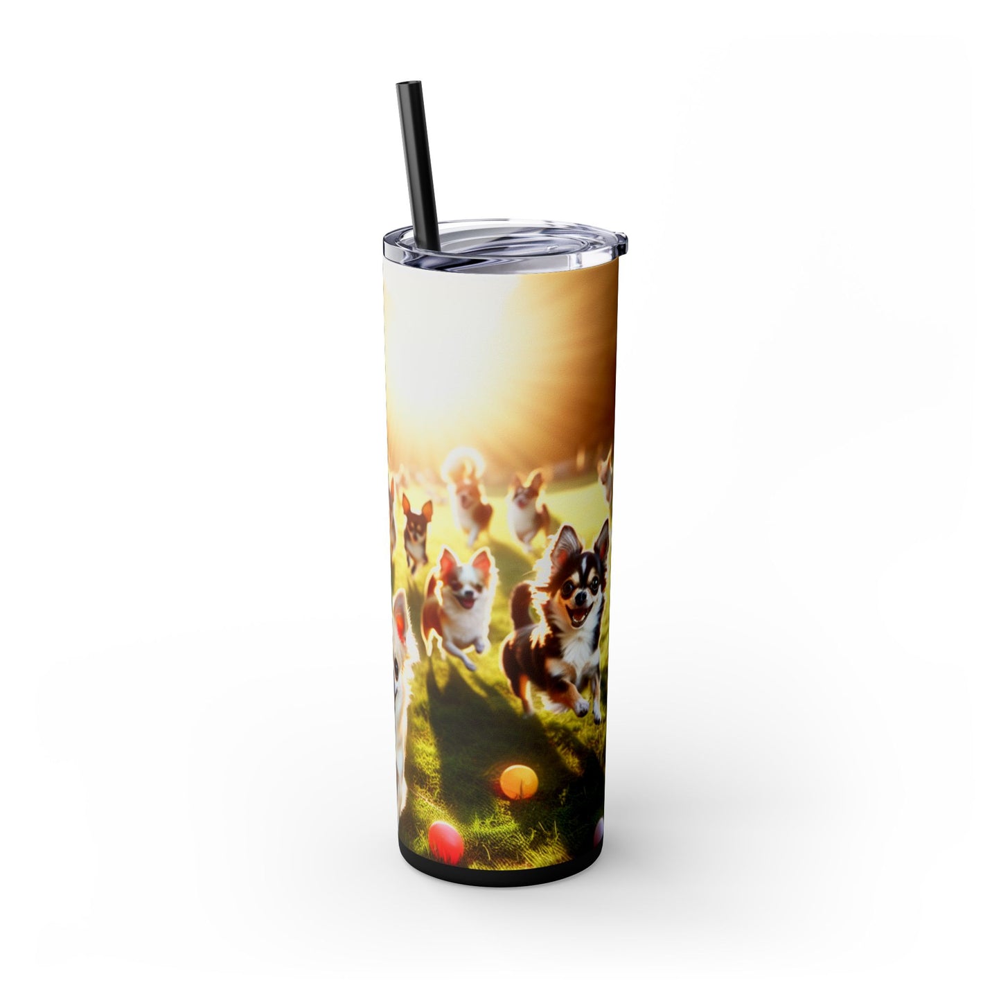 Chihuahua Skinny Tumbler with Straw, 20oz