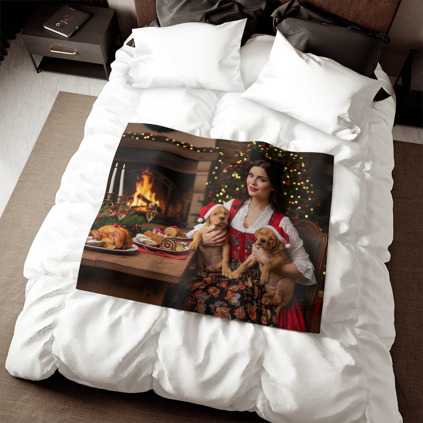 Holiday Fireplace Cozy Blanket