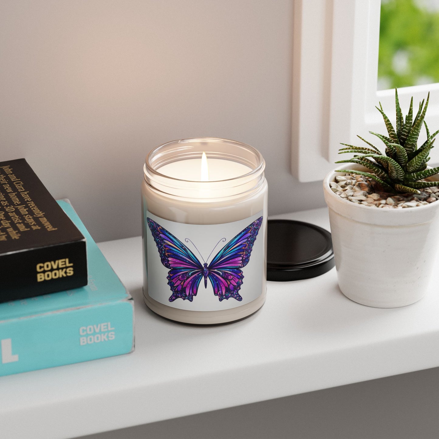 Glittery Psychedelic Butterfly- Scented Soy Candle, 9oz