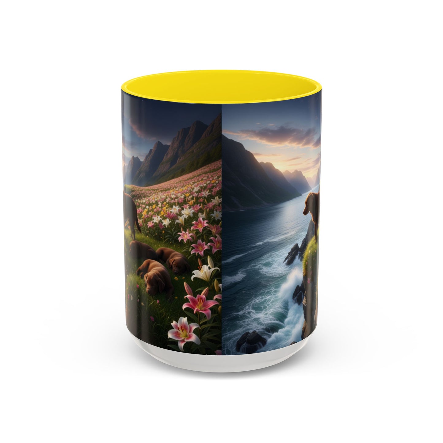 Chocolate Labrador Retriever Accent Mug – Ceramic Coffee Cup