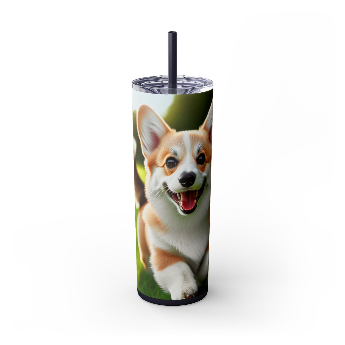 Welsh Corgi Pembroke Skinny Tumbler with Straw, 20oz