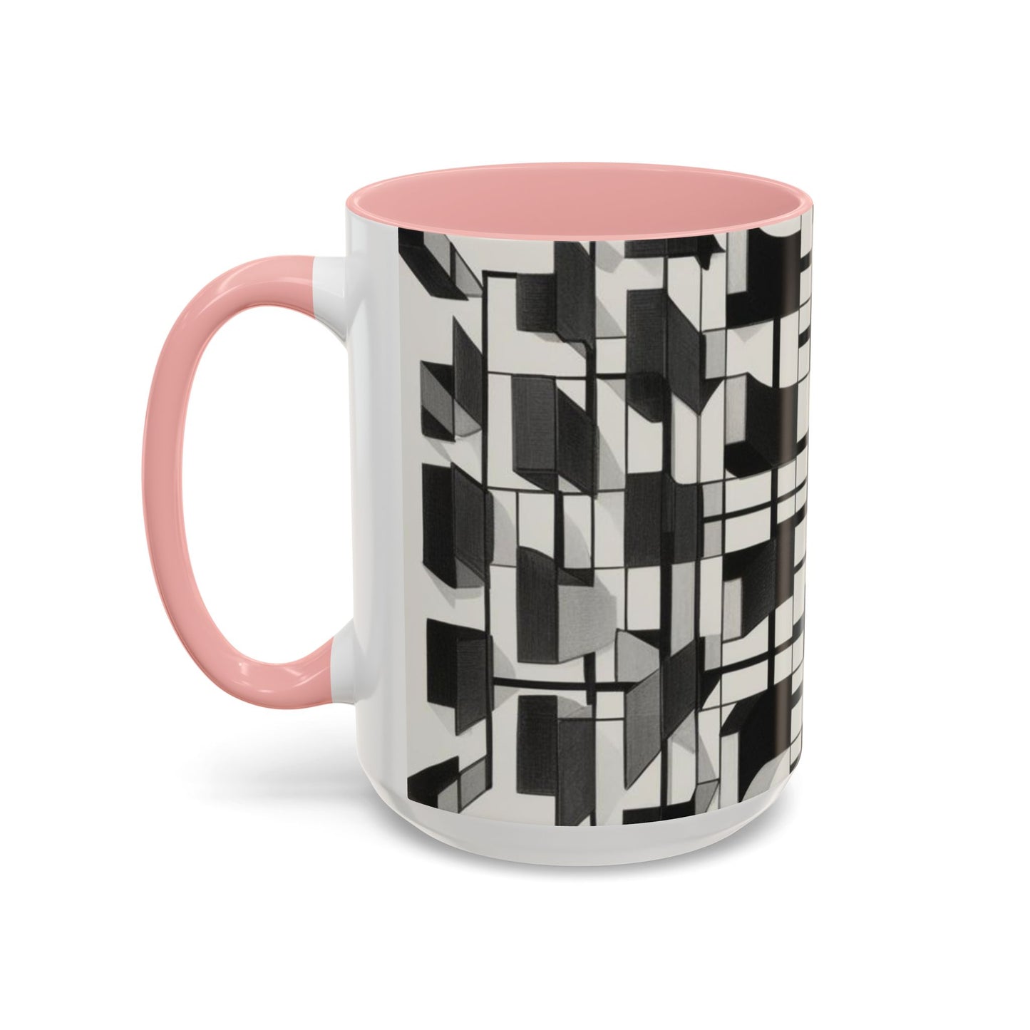 Optical Illusion Accent Mug – Ceramic Coffee Cup