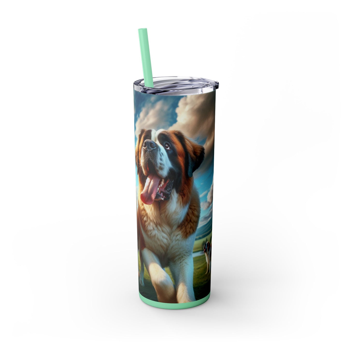 Saint Bernard Skinny Tumbler with Straw, 20oz