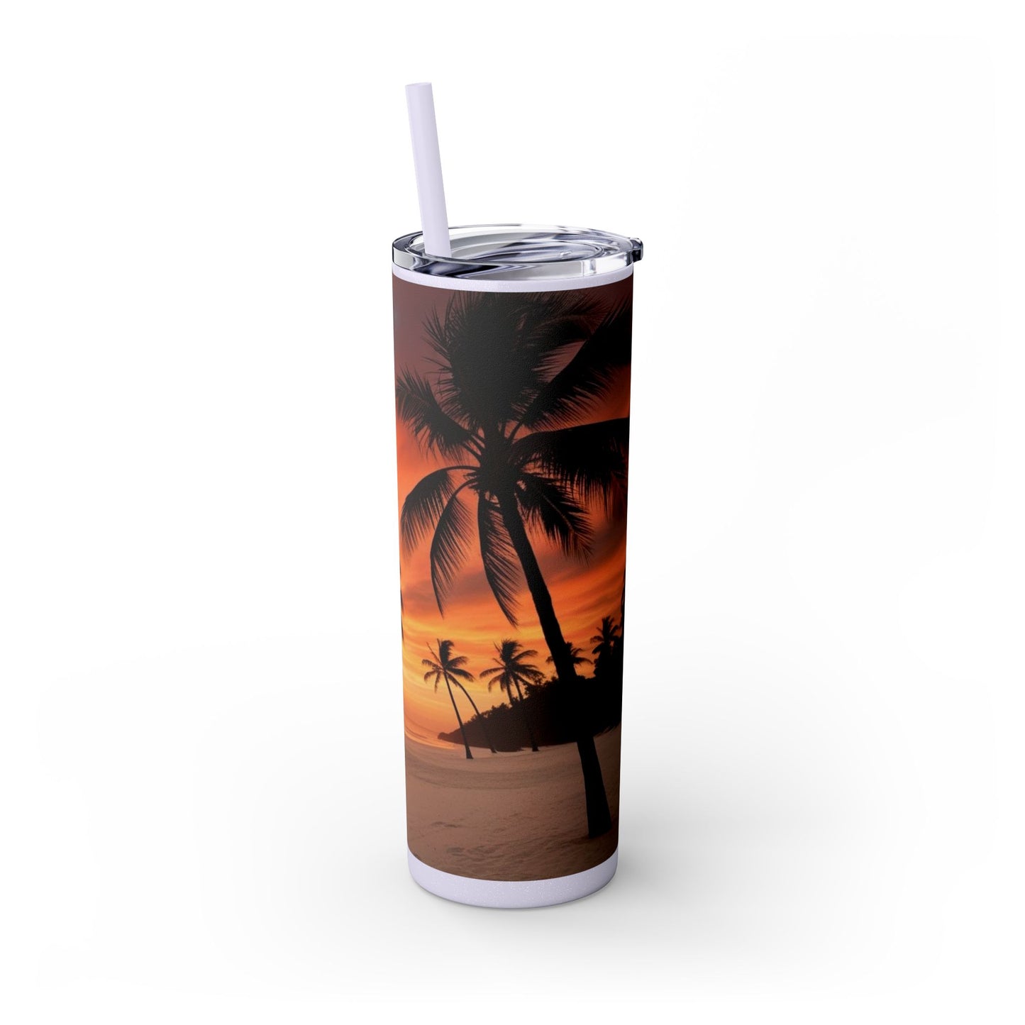 Brilliant Sunrise Skinny Tumbler with Straw, 20oz