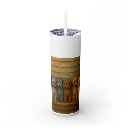 Poodle puppies Tumbler with Straw, 20oz