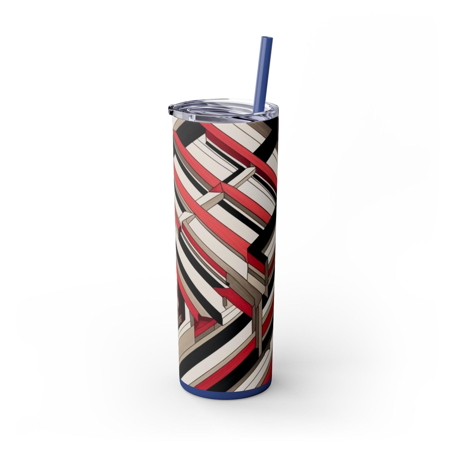 Optical Illusion Skinny Tumbler with Straw, 20oz