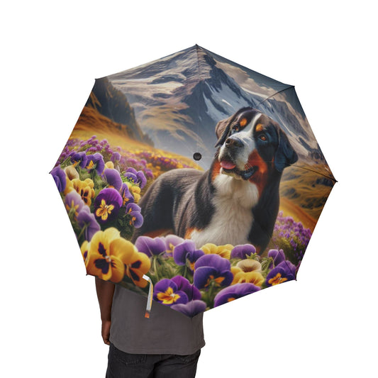 Greater Swiss Mountain Dog Semi-Automatic Foldable Umbrella
