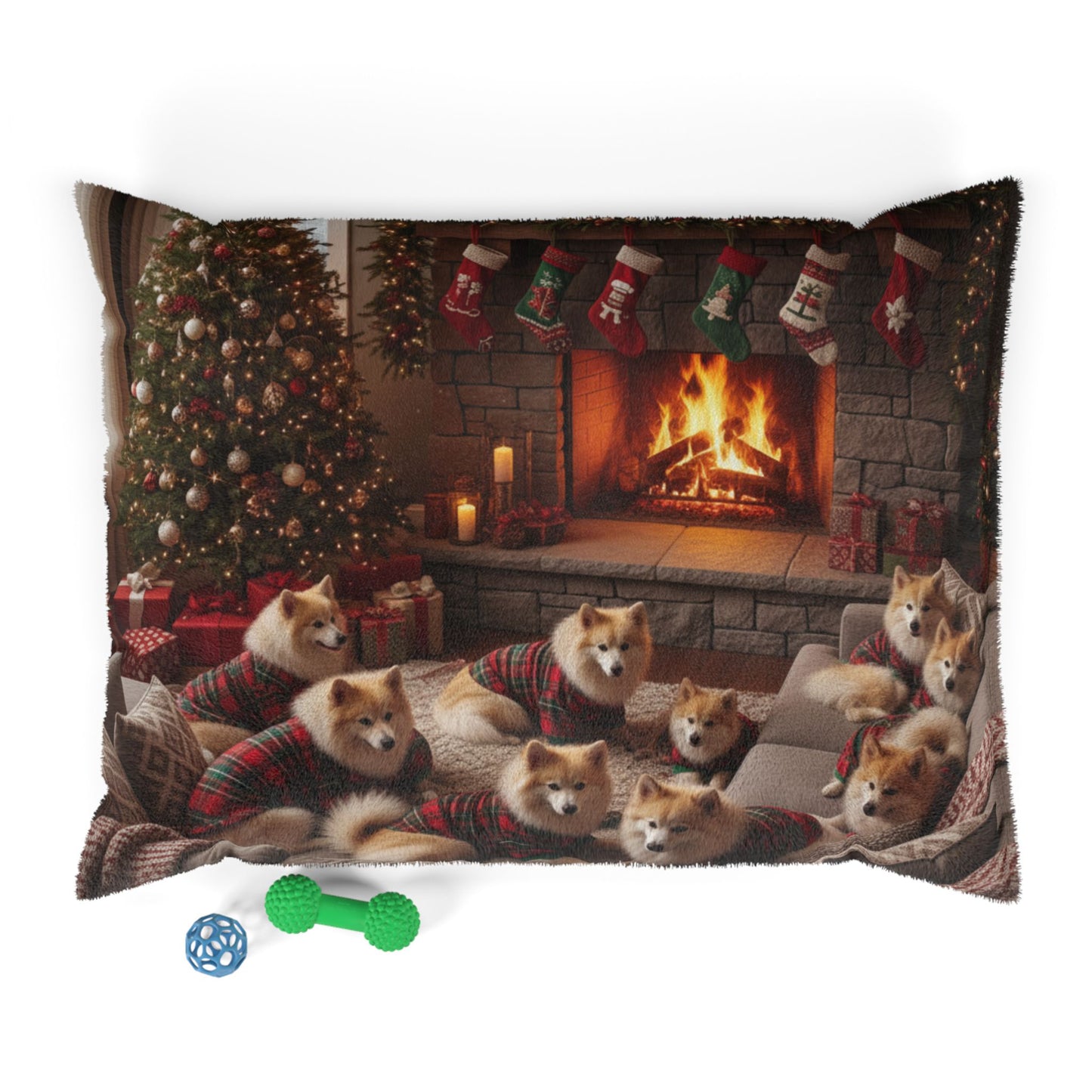 Icelandic Sheepdogs Holiday Fireplace Dog Bed