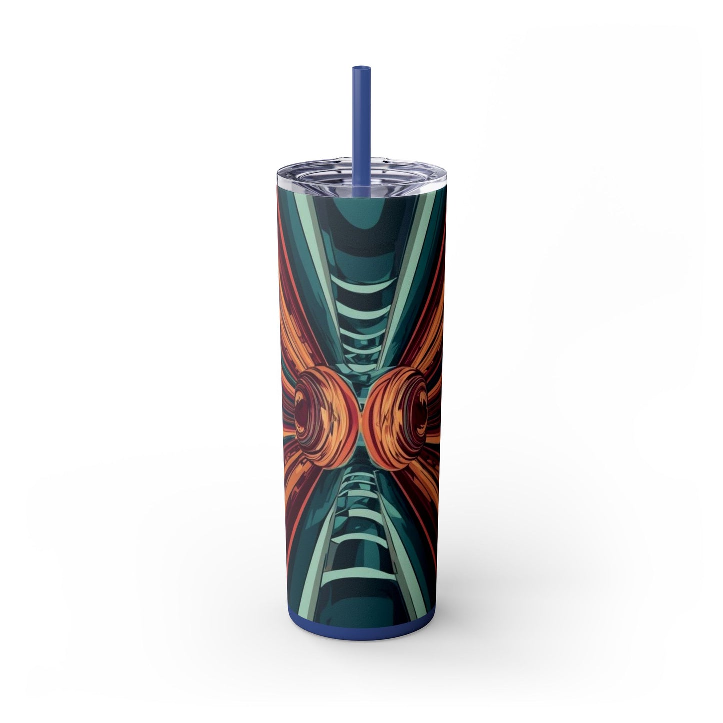 Optical Illusion Skinny Tumbler with Straw, 20oz