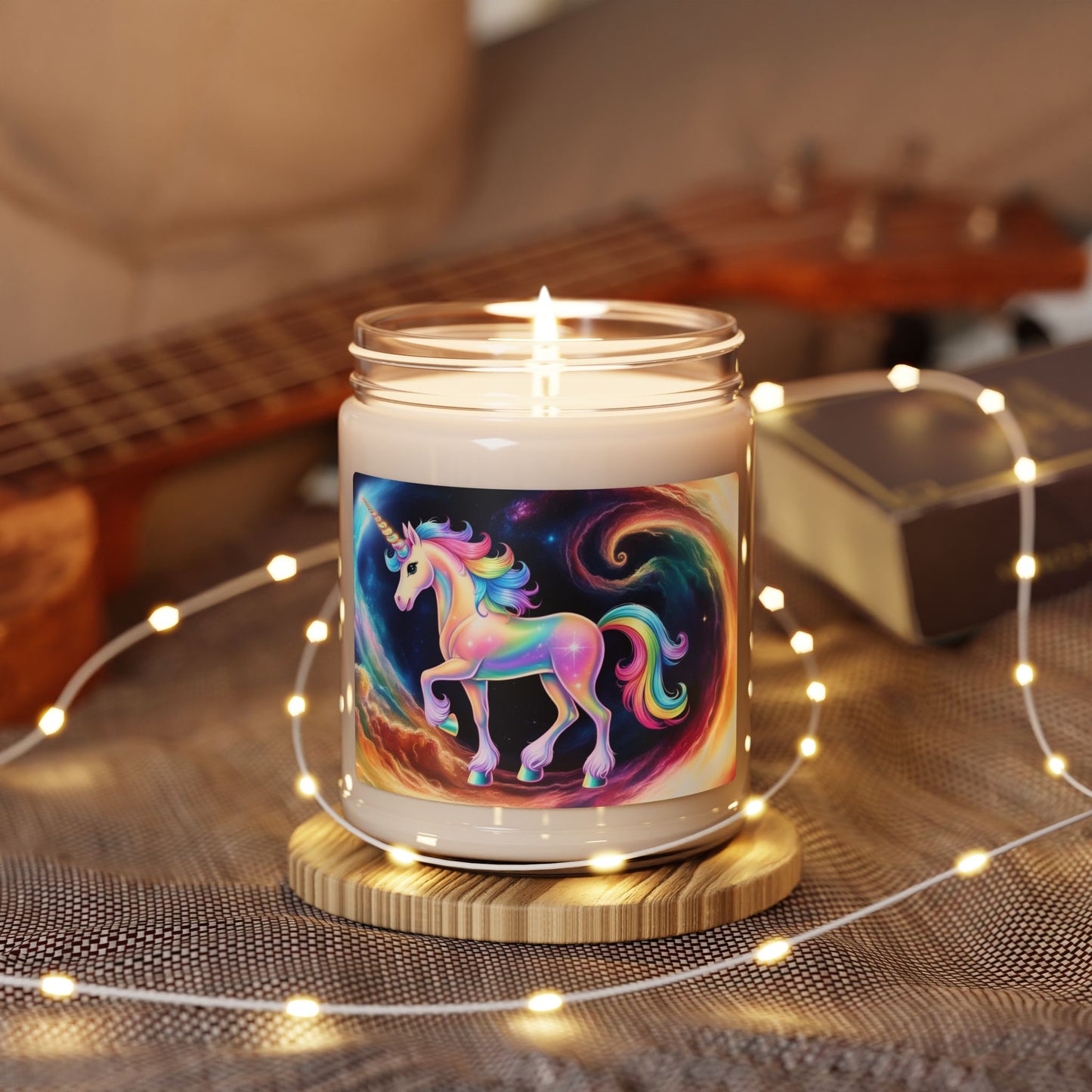 Glittery Psychedelic Unicorn- Scented Soy Candle, 9oz