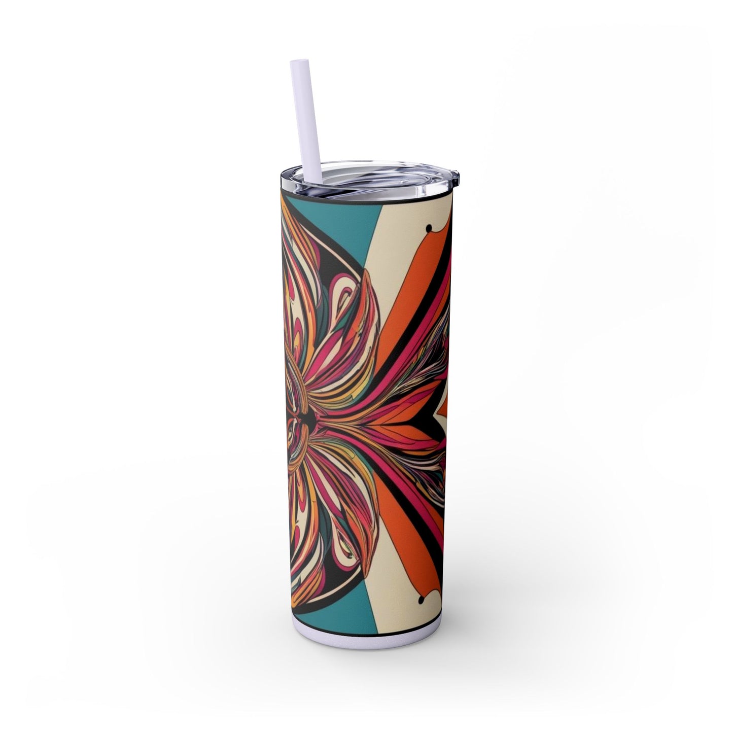 Optical Illusion Skinny Tumbler with Straw, 20oz