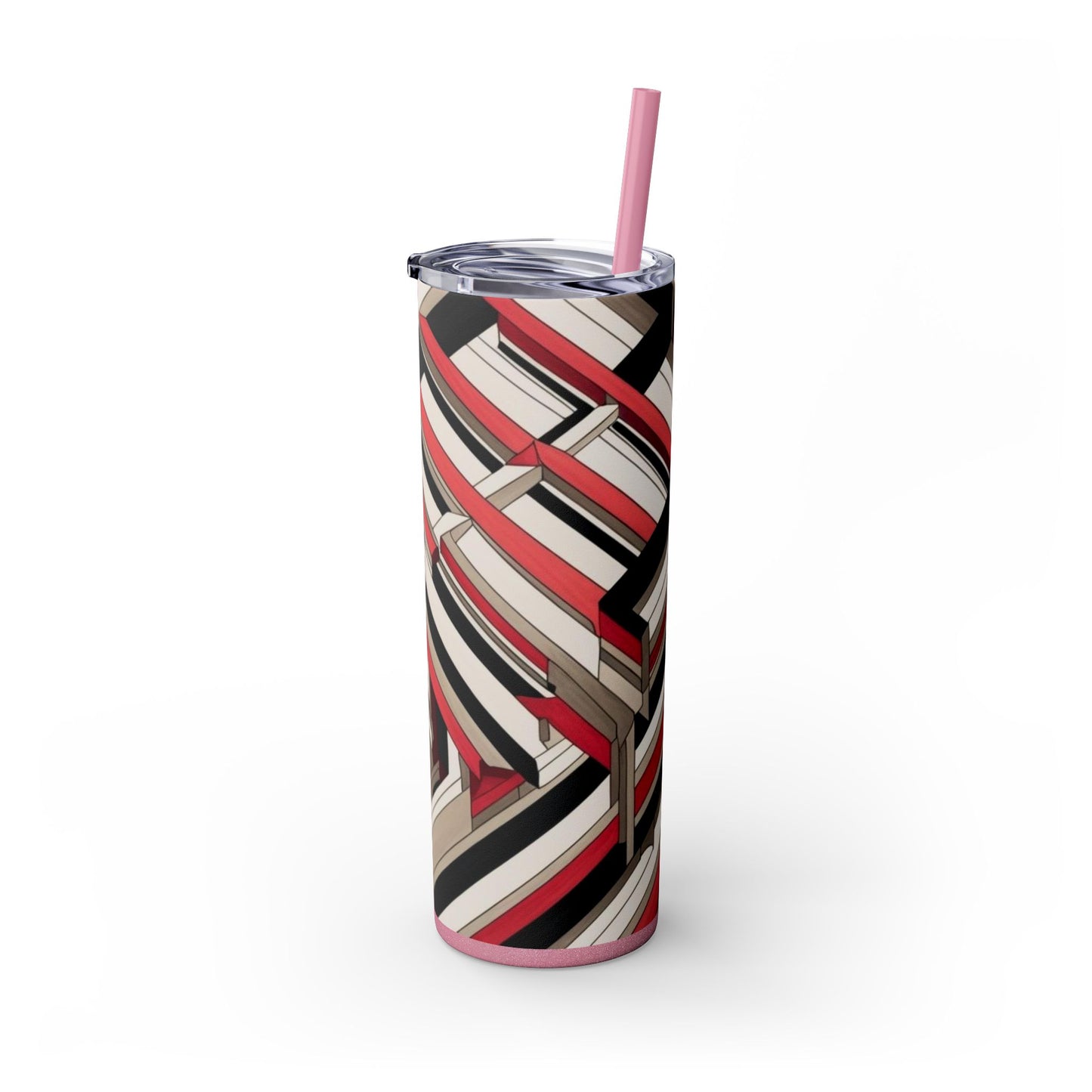 Optical Illusion Skinny Tumbler with Straw, 20oz