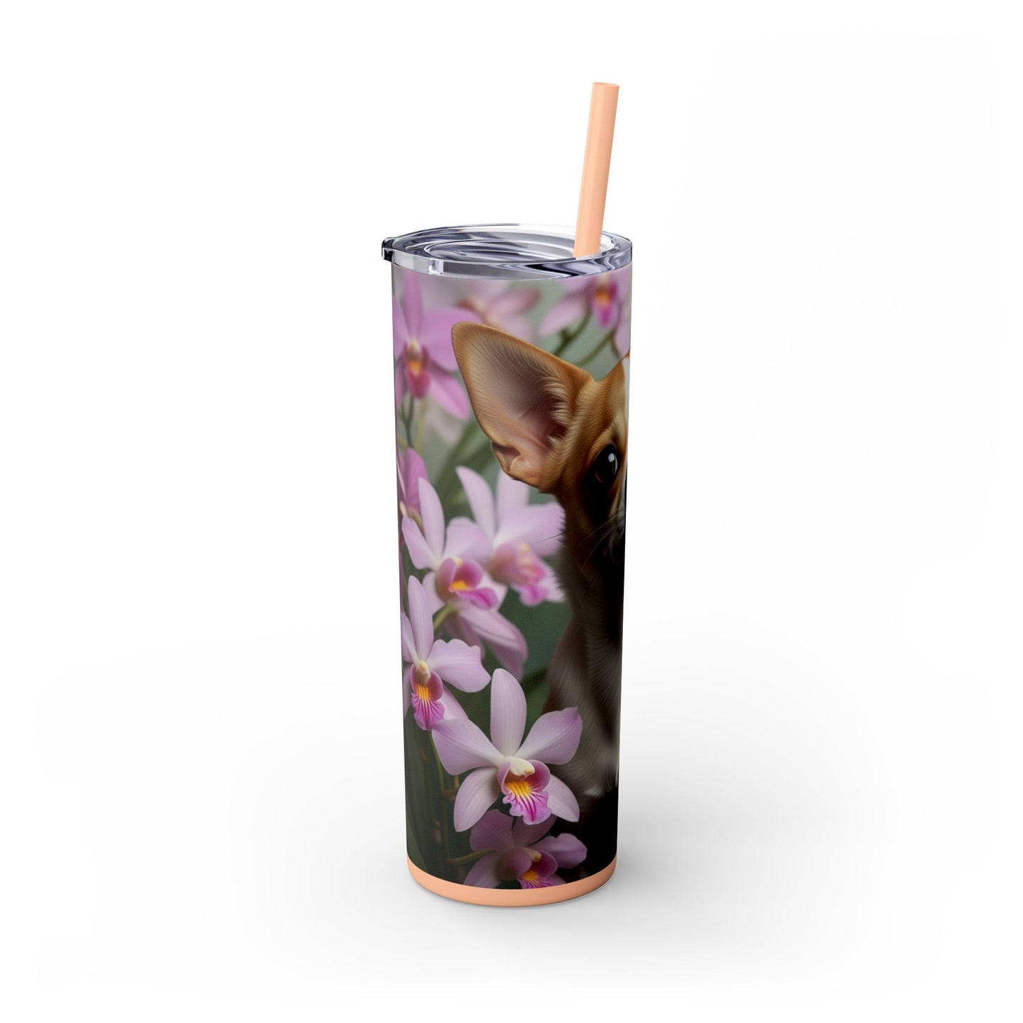 Vaso delgado con pajita para chihuahua, 20 oz