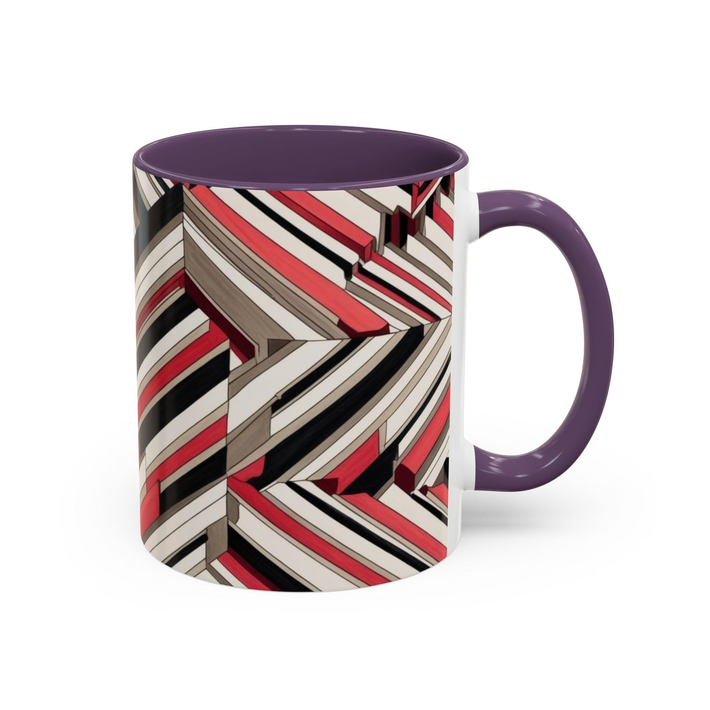 Optical Illusion Accent Mug – Ceramic Coffee Cup