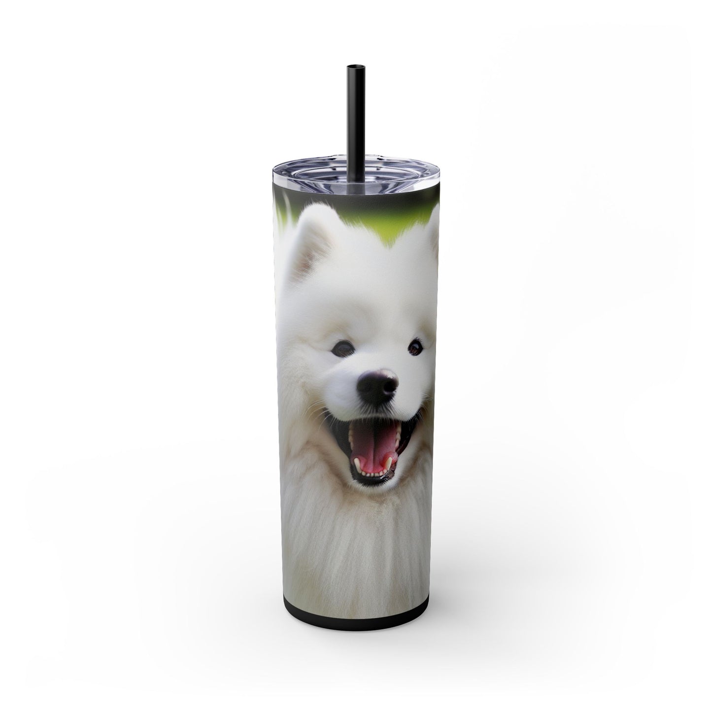 Samoyed Skinny Tumbler with Straw, 20oz