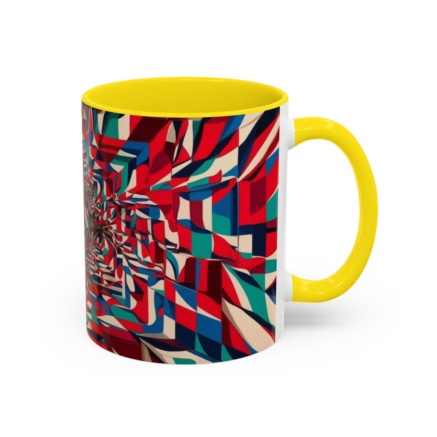 Optical Illusion Accent Mug – Ceramic Coffee Cup