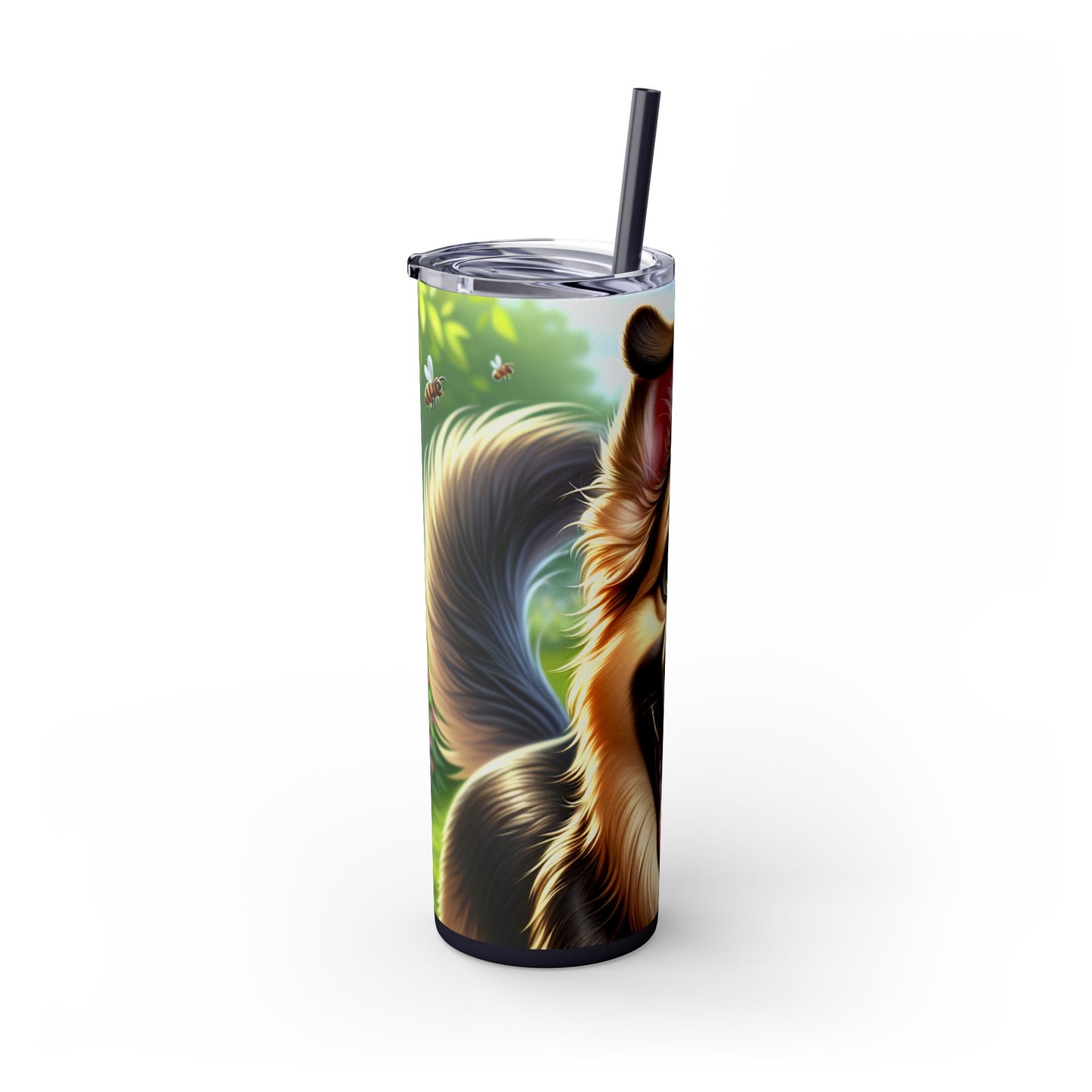 German Shepherd Skinny Tumbler with Straw, 20oz