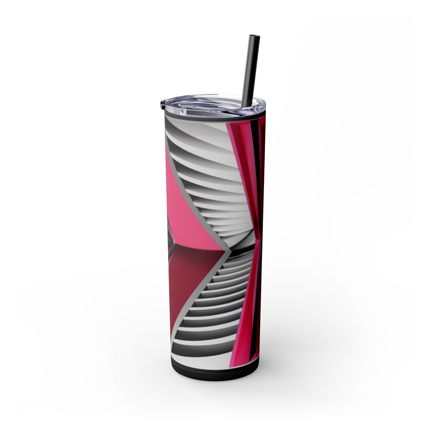 Optical Illusion Skinny Tumbler with Straw, 20oz