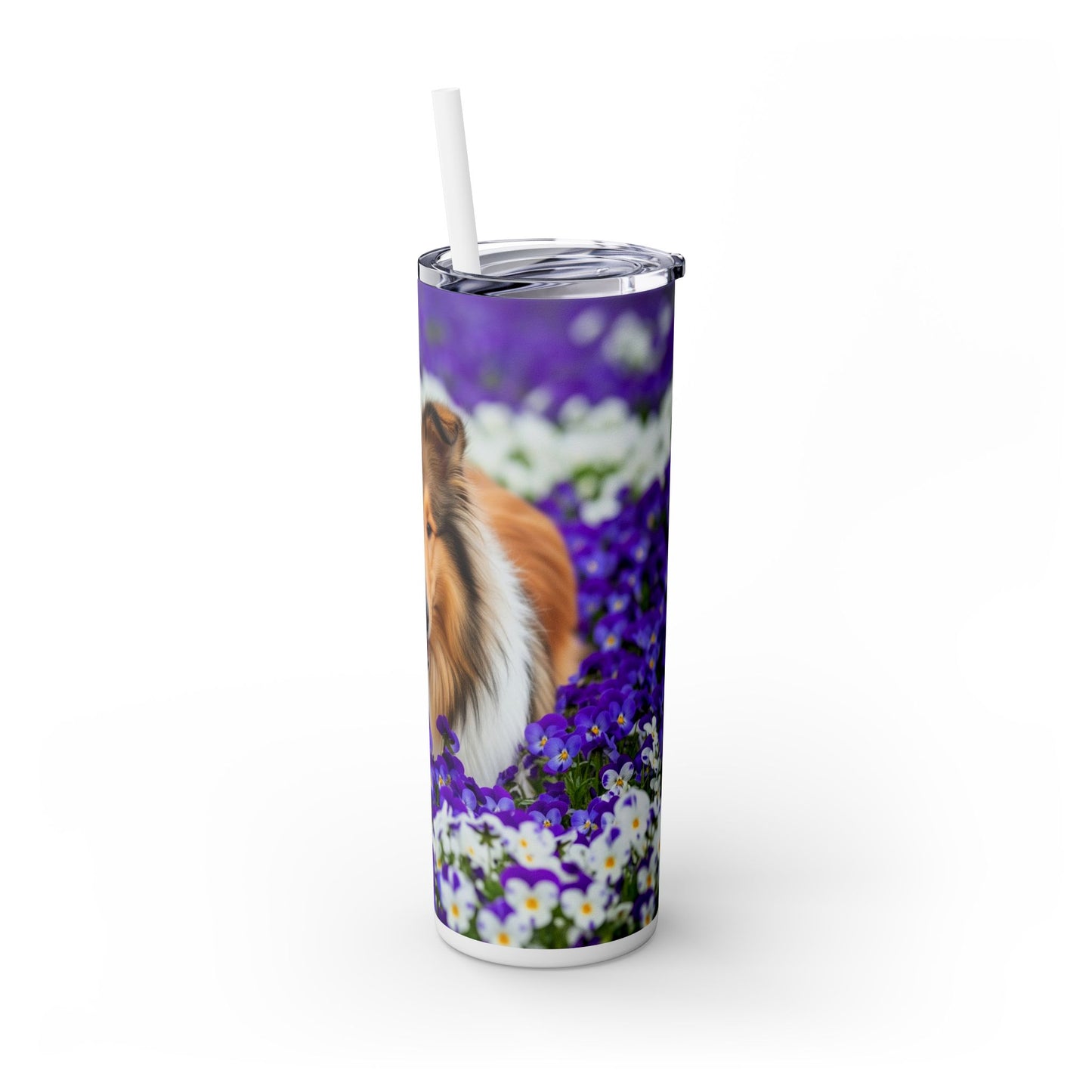 Gobelet isotherme Collie Skinny avec paille, 590 ml