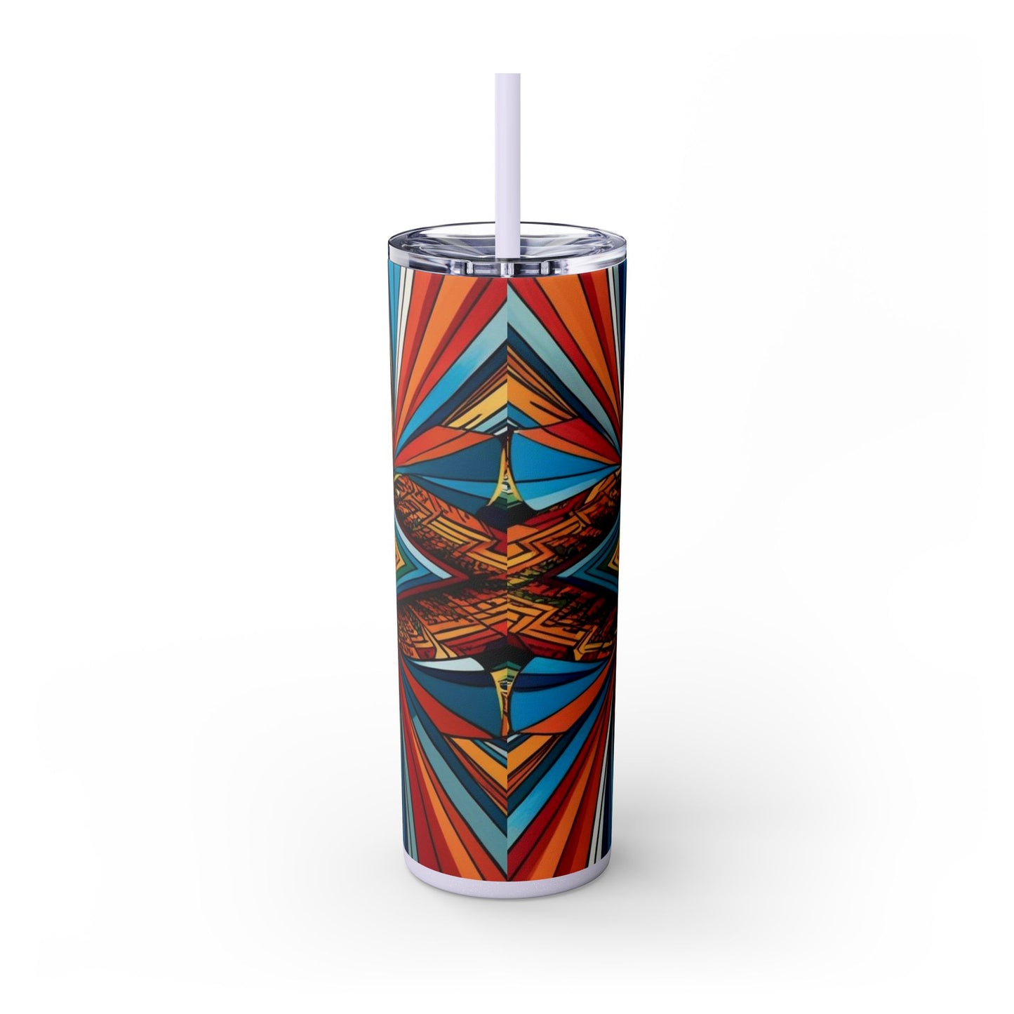 Optical Illusion Skinny Tumbler with Straw, 20oz
