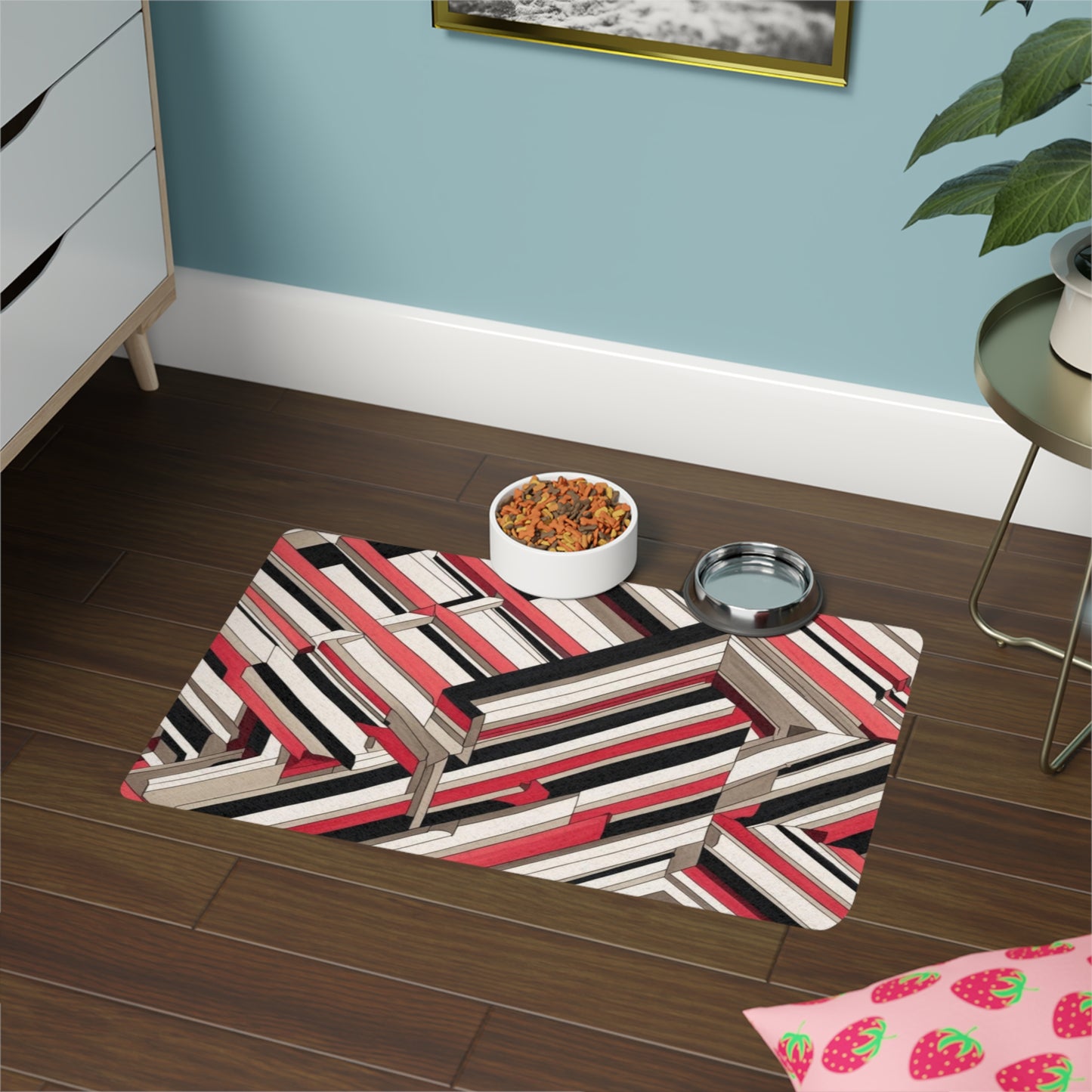 Pet Food Mat (12x18) - Optical Illusion