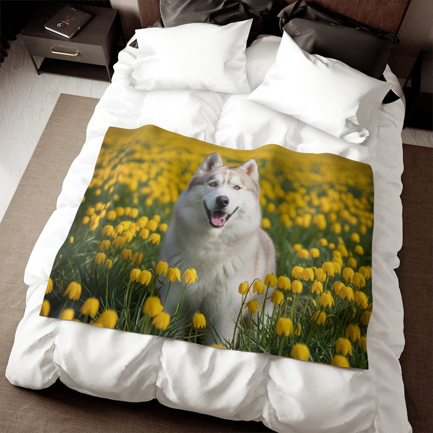 Couverture en sweat-shirt Husky de Sibérie