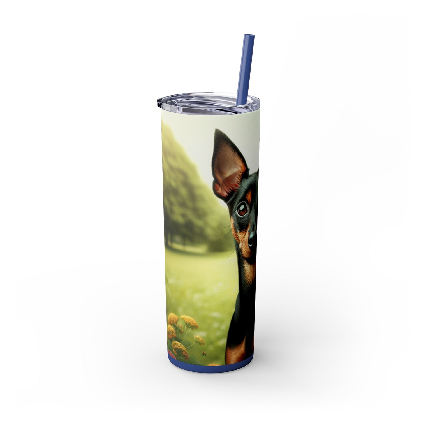 Manchester Terrier Skinny Tumbler with Straw, 20oz