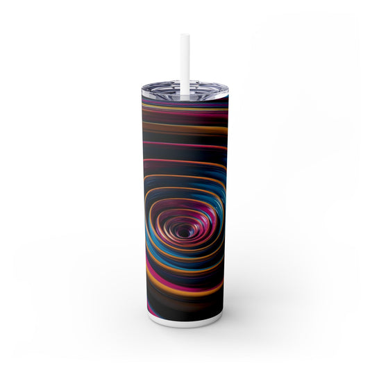 Optical Illusion Skinny Tumbler with Straw, 20oz