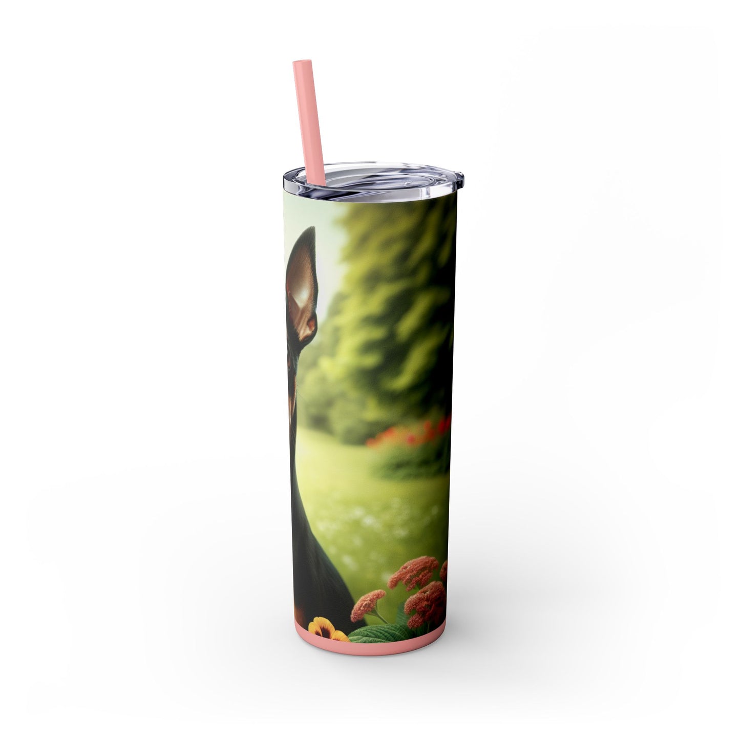 Manchester Terrier Skinny Tumbler with Straw, 20oz
