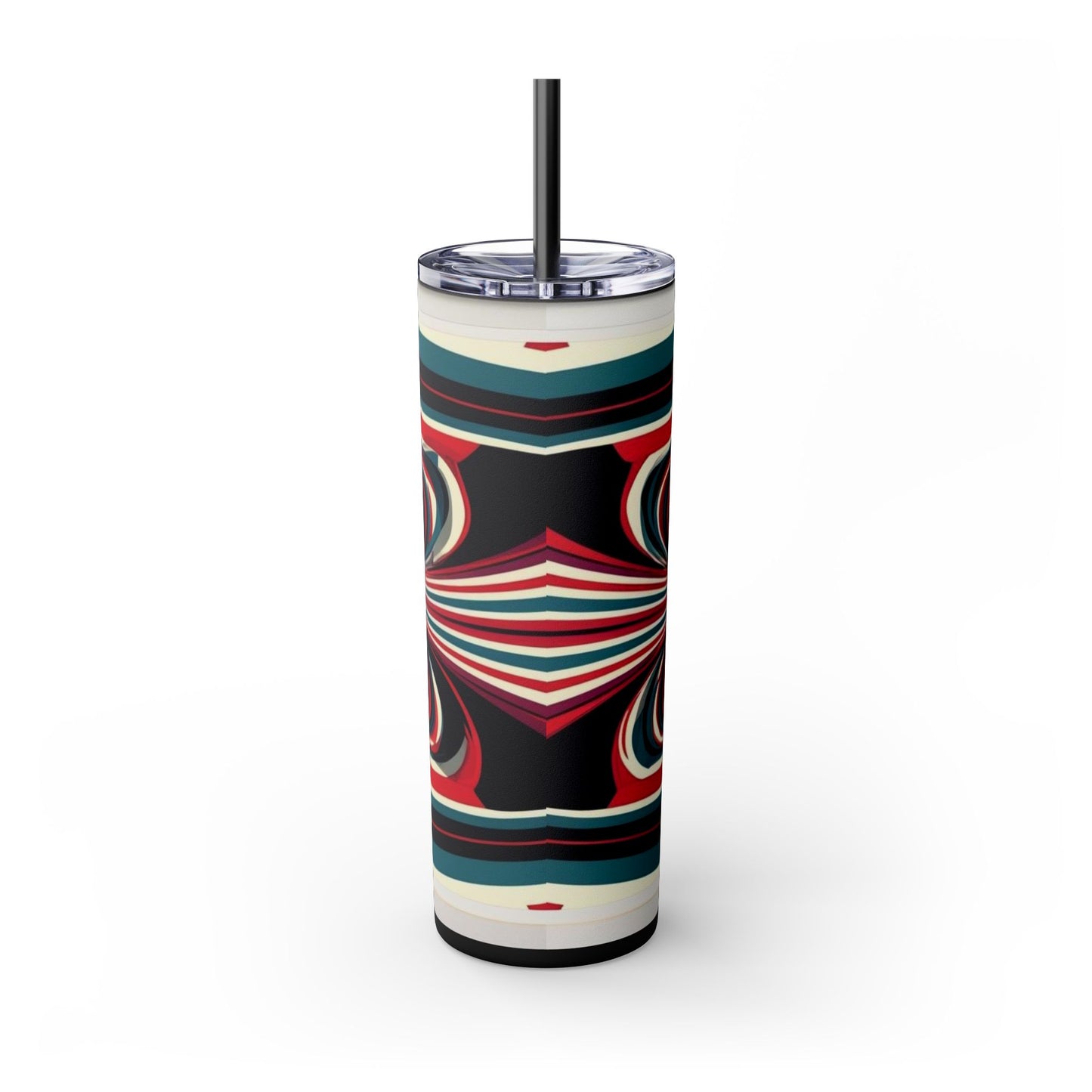 Optical Illusion Skinny Tumbler with Straw, 20oz