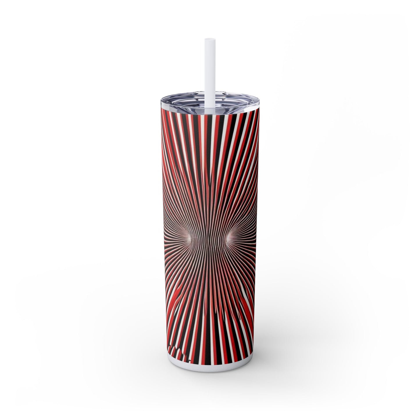 Optical Illusion Skinny Tumbler with Straw, 20oz