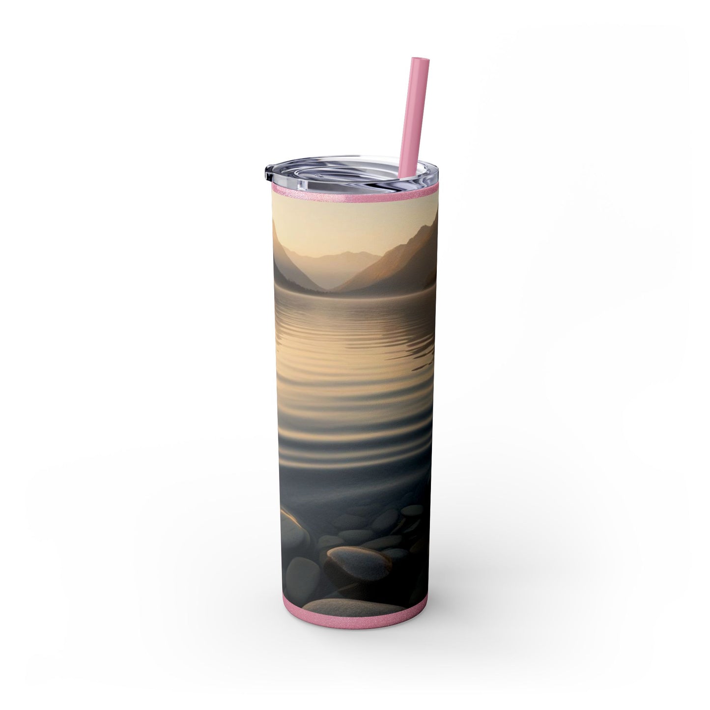 Ripple in a Mountain Lake Skinny Tumbler with Straw, 20oz