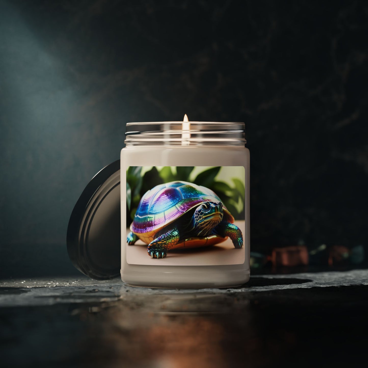 Glittery Rainbow Turtle- Scented Soy Candle, 9oz