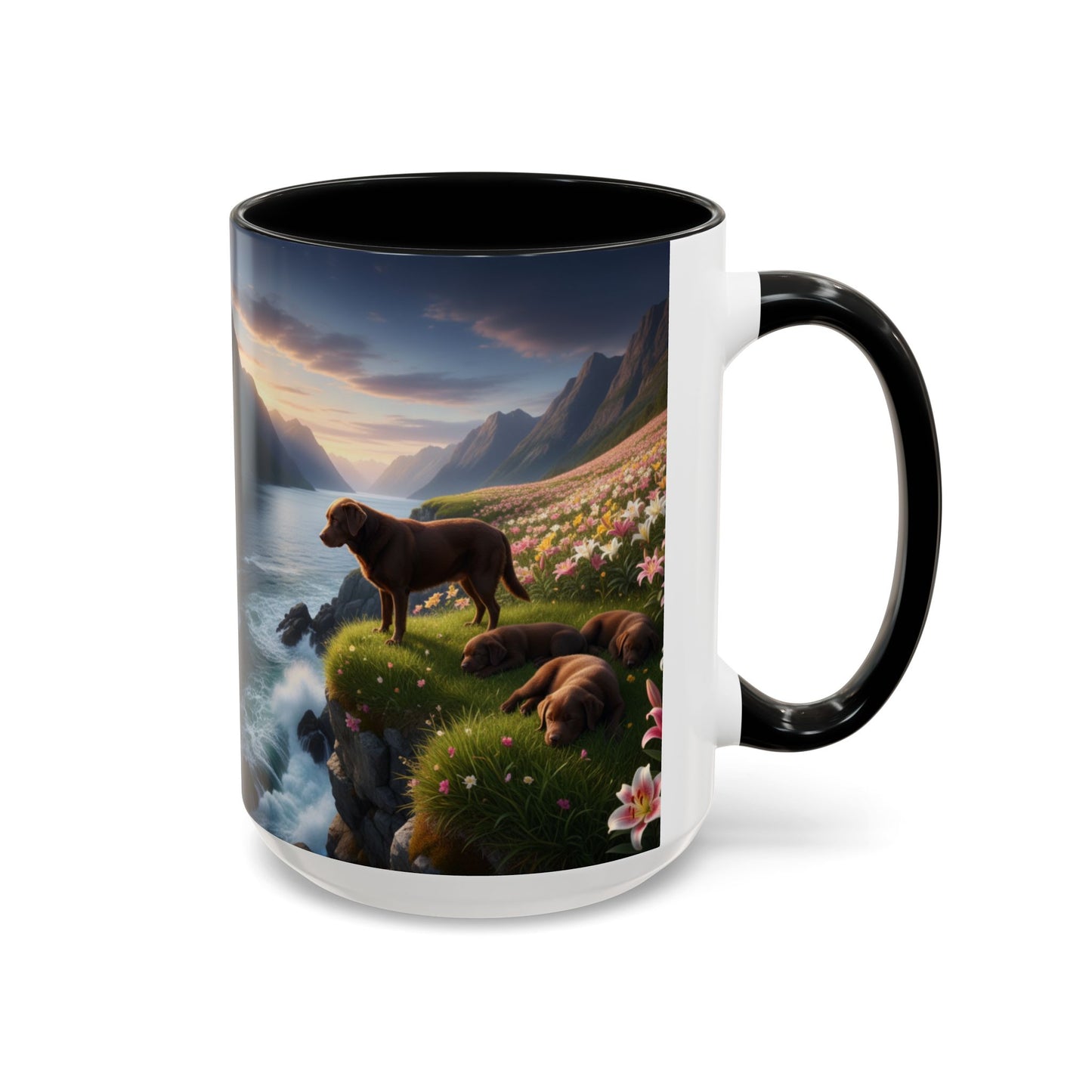 Chocolate Labrador Retriever Accent Mug – Ceramic Coffee Cup