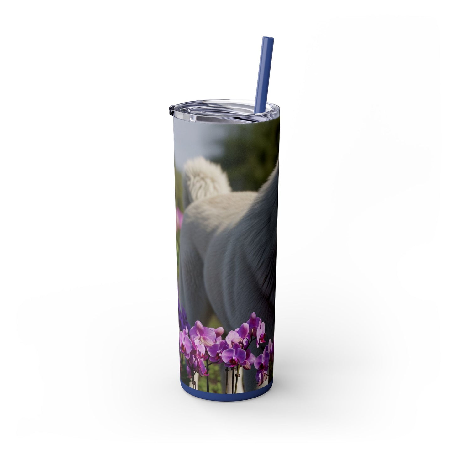 Gobelet isotherme avec paille, motif Berger du Caucase, 590 ml
