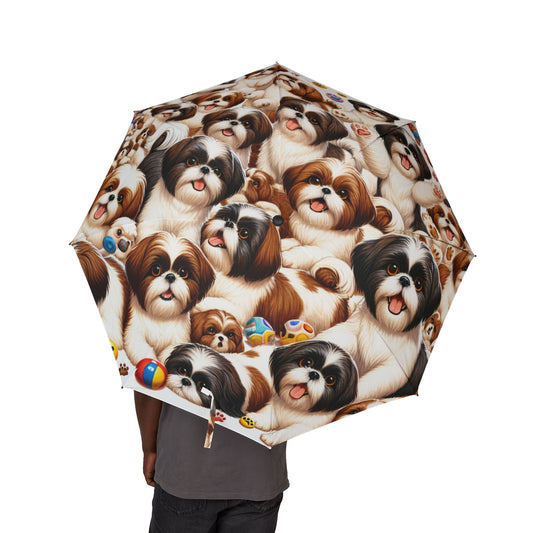 Shih Tzus Semi-Automatic Foldable Umbrella