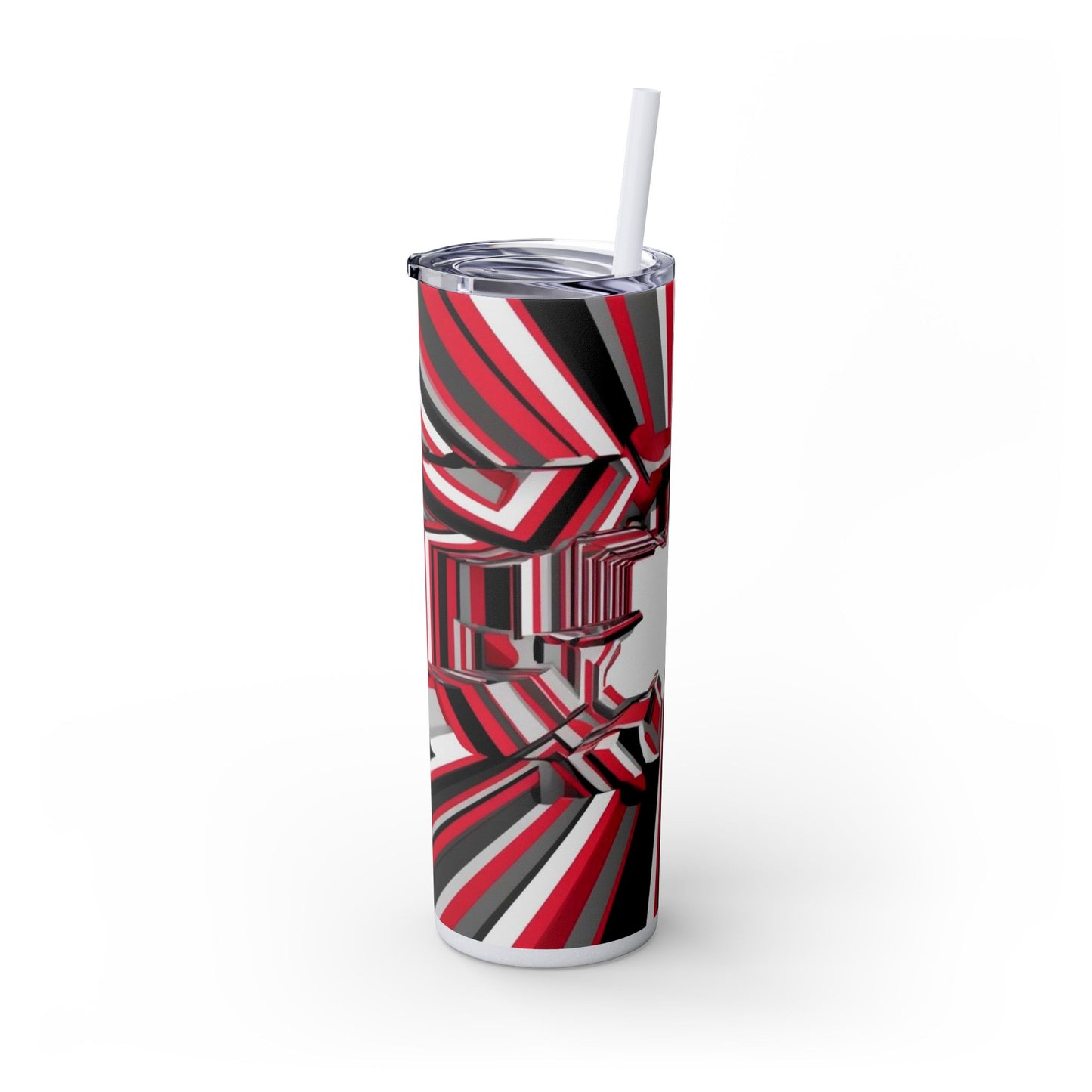 Optical Illusion Skinny Tumbler with Straw, 20oz