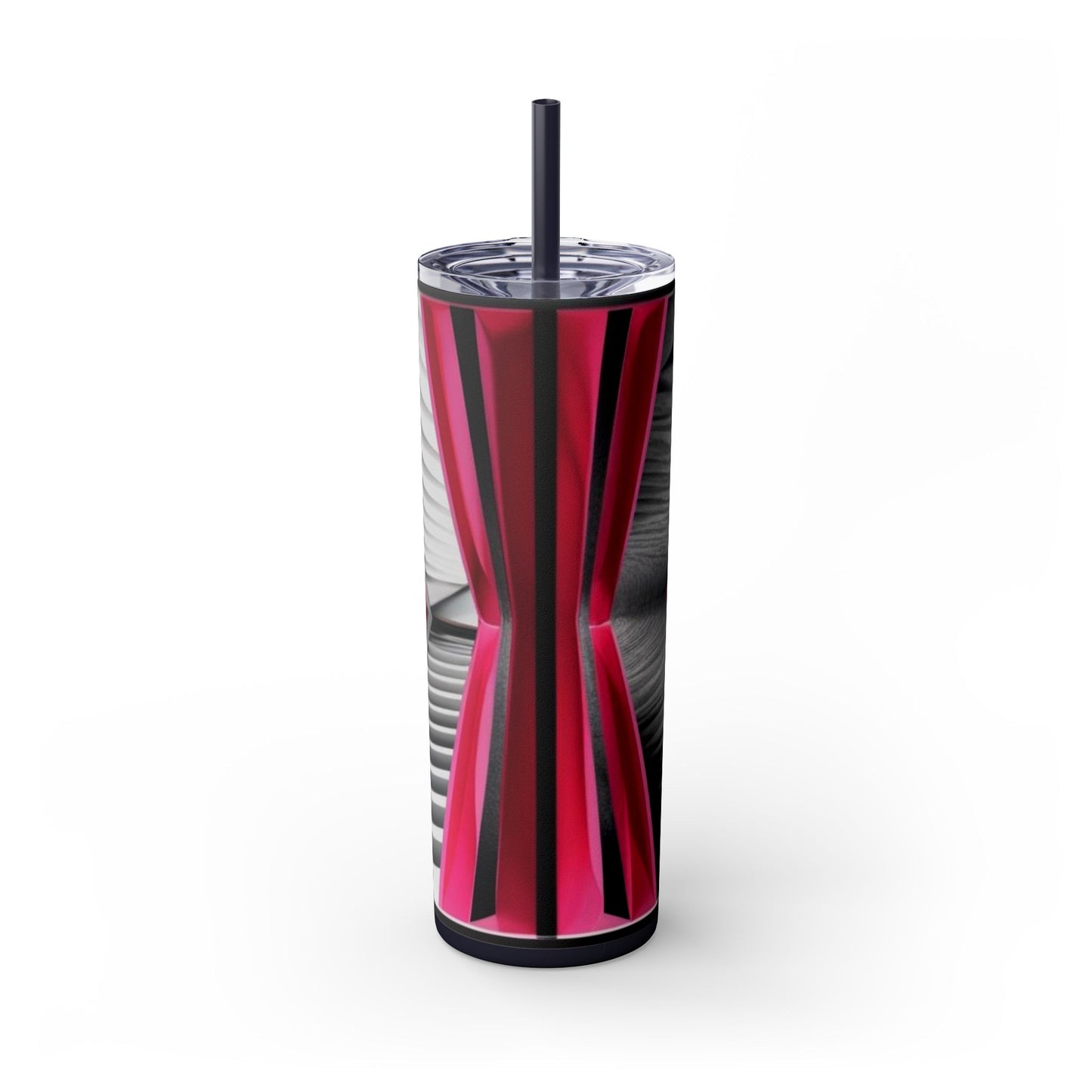 Optical Illusion Skinny Tumbler with Straw, 20oz