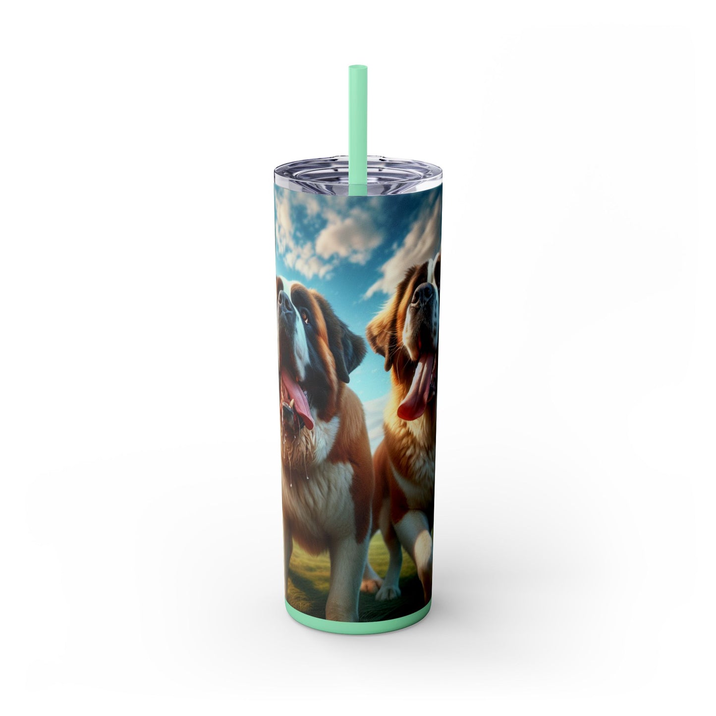Saint Bernard Skinny Tumbler with Straw, 20oz