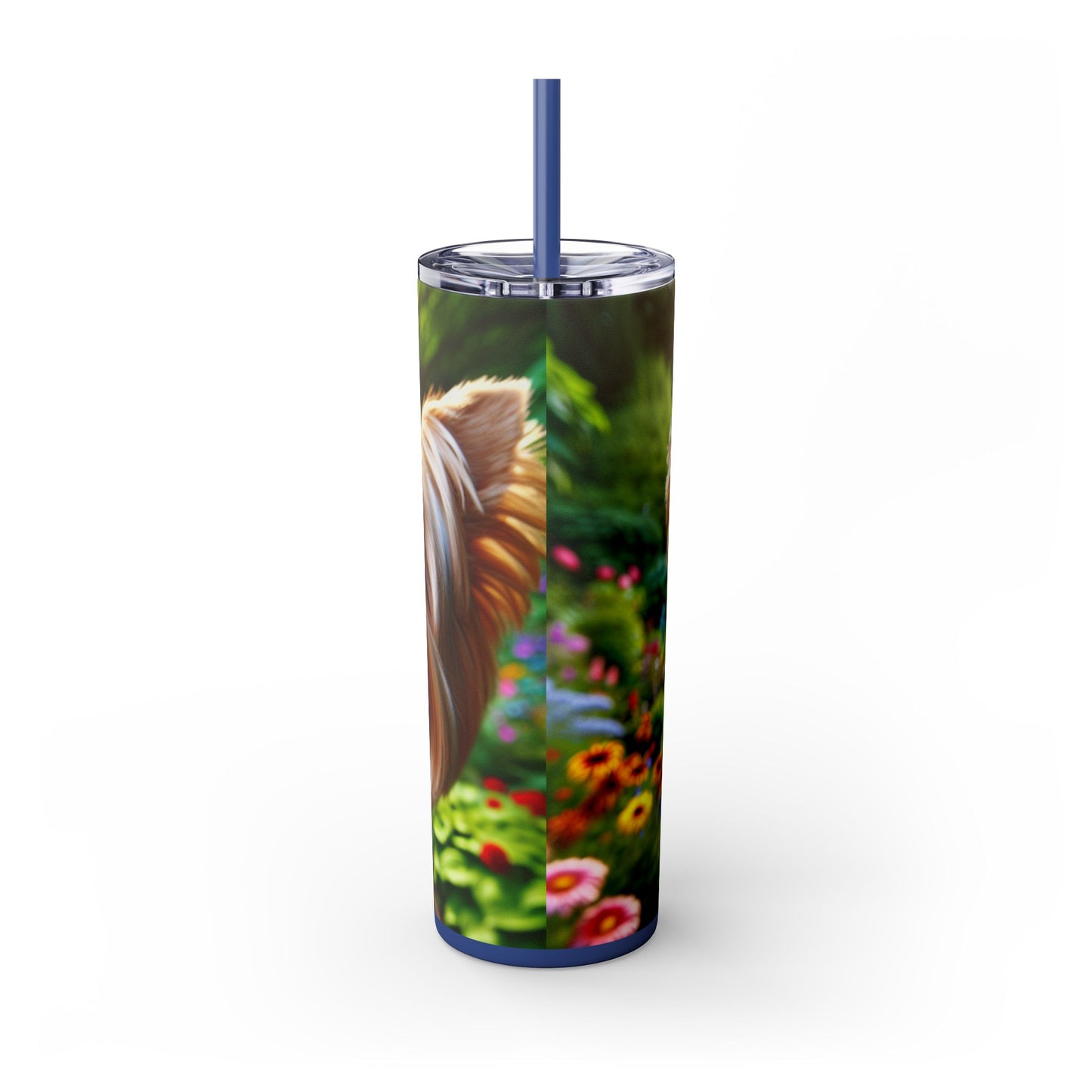 Yorkshire Terrier Skinny Tumbler with Straw, 20oz